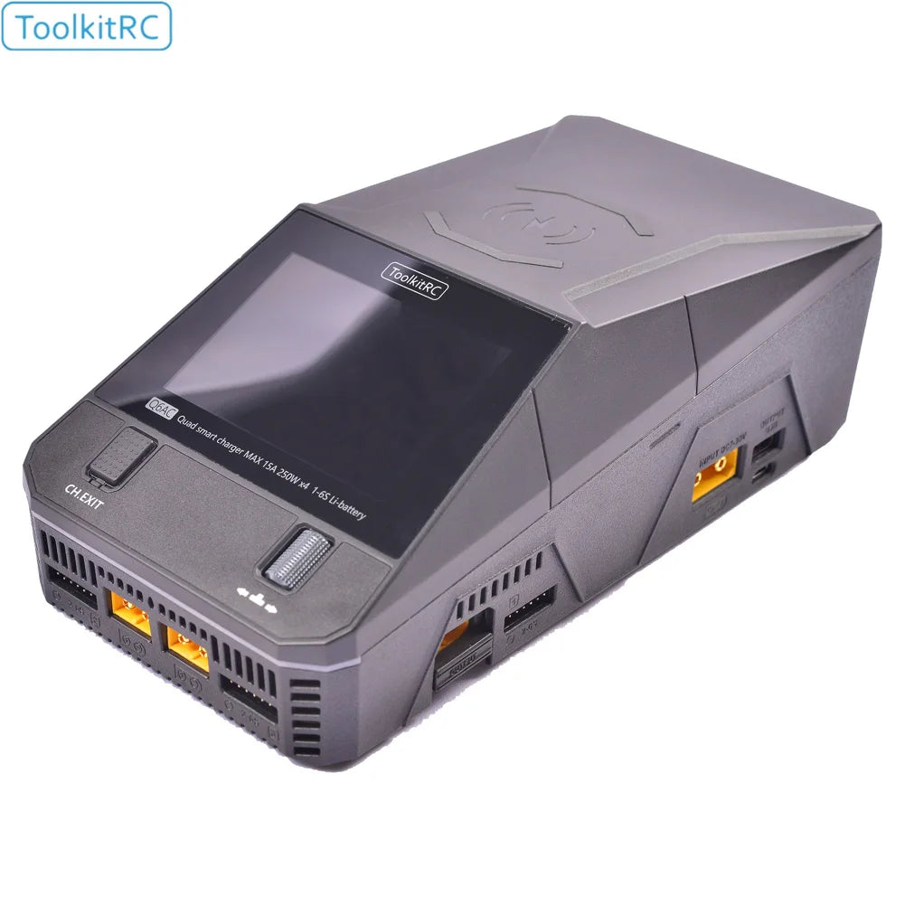 ToolkitRC Q6AC 400W/ DC 1000W 4CH Smart Balance Output Built-in 65W USB Output 15W Charger With Wireless for 1‑6S LiPo Batter