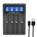 PHOMAX USB LCD Battery Smart Charger 2/4 Slots Dual For 18650 3.7V Rechargeable Lithium Battery For 1.2V NI-MH AA / AAA Battery