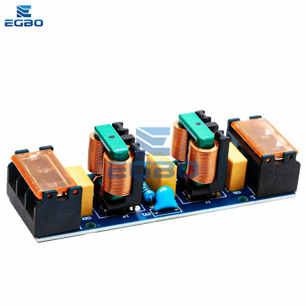 1PC  6A Power Supply Filter EMI High Frequency 2 Stage Power Supply EMI Filter Low-pass Filter Board for Frequency Conversion