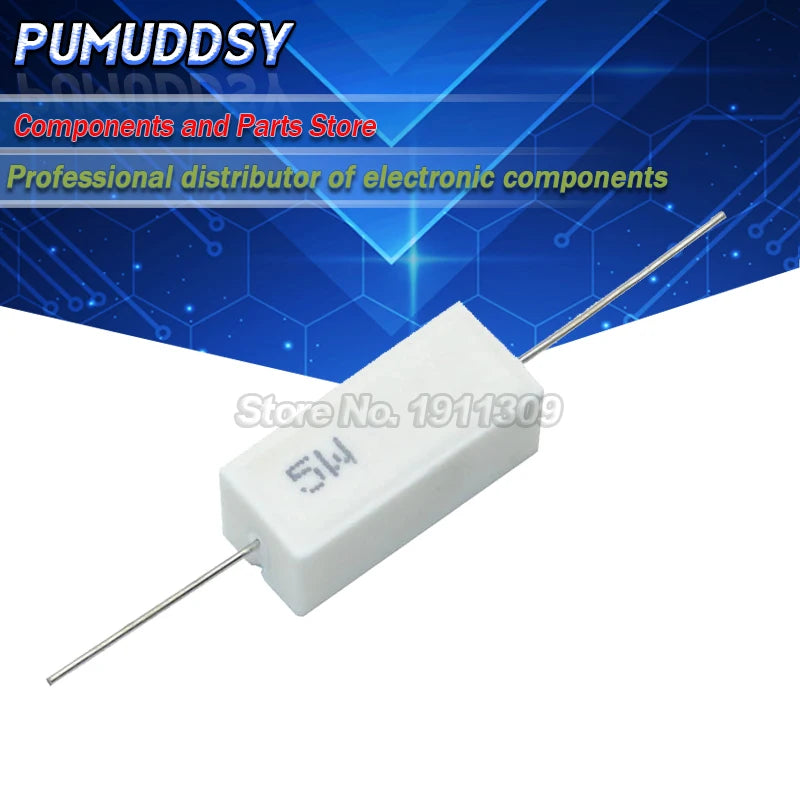 10PCS 5W 1 ohm Cement resistance 1R 1ohm