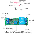 Time Delay Relay Module 3V 5V 12V 24V Triggle Delay Monostable Relay Module Adjustatle 10s 60s 10min Delay Timer Switch