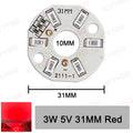 10 Pieces LED 3W 5V USB Light Board SMD 5730 Chip Red Green Warm White Yellow Purple Round Changing Light Source With 20 Cm Cabl