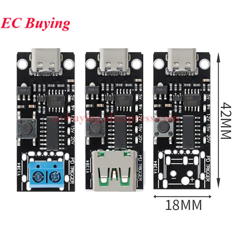 ZY12PDN Type-C USB-C PD2.0 PD3.0 to DC Fast Quick Charger Charging Trigger Polling Decoy Board Module 5V 9V 12V 15V 20V PDC004