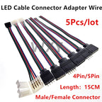 5Pcs 4Pin 5Pin LED Cable Male Female Connector Adapter Wire For 5050 3528 SMD RGB RGBW led Strip Light RGB RGBW LED Controller