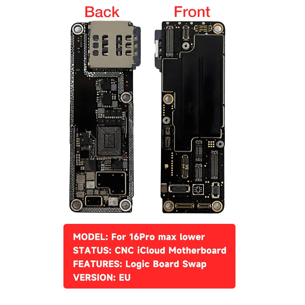 CNC Cut Motherboard for iPhone 16 16Plus 16Pro Max Upper Lower Board No NAND Logic Board Swap US EU Version Repair Parts