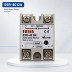 Solid State Relay SSR DA Single Phase 10A 25A 40A 60A 80A 100A 3-32VDC Input 24-380VAC Output for PID Temperature Control
