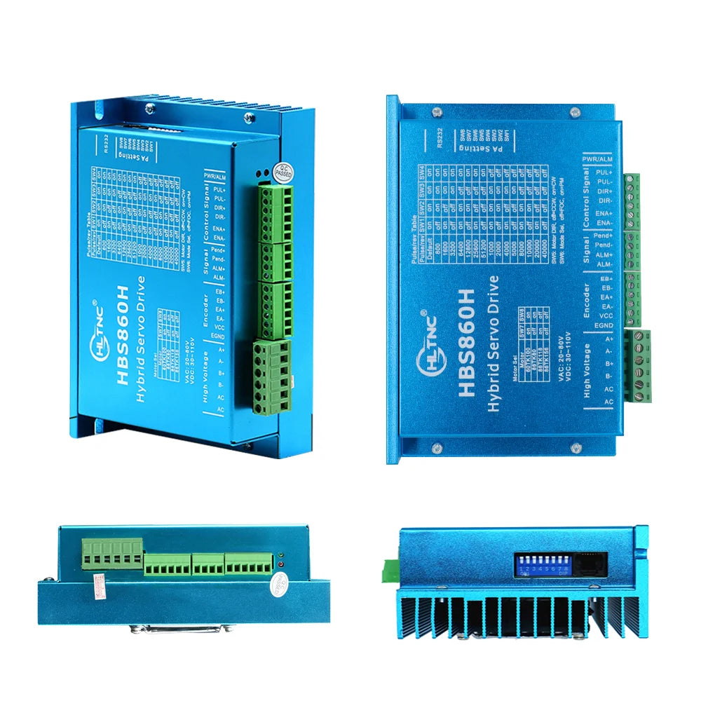 HLTNC 4.5N 8.5N 12N Nema 34 Closed Loop Servo Stepper Motor With Encoder Driver Power Supply MACH3 Interface Board for Engraver