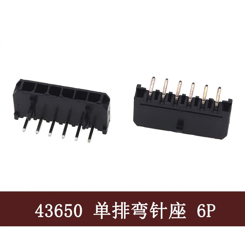 3.0mm Pitch MX3.0 Micro-Fit Connector Single Row Straight Curved Right Angle Needle Pin Header 43650 Type Socket 2P3P4P5P6Pin