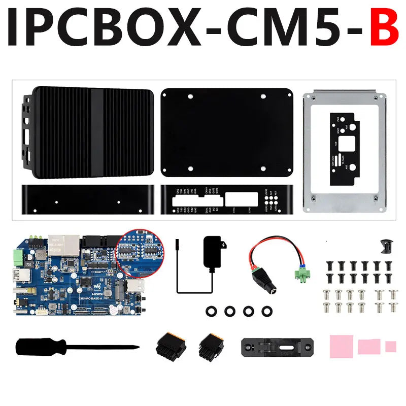 Raspberry Pi CM5 Gigabit 2.5G Dual Ethernet Port Industrial Computer with RJ45 4K Output