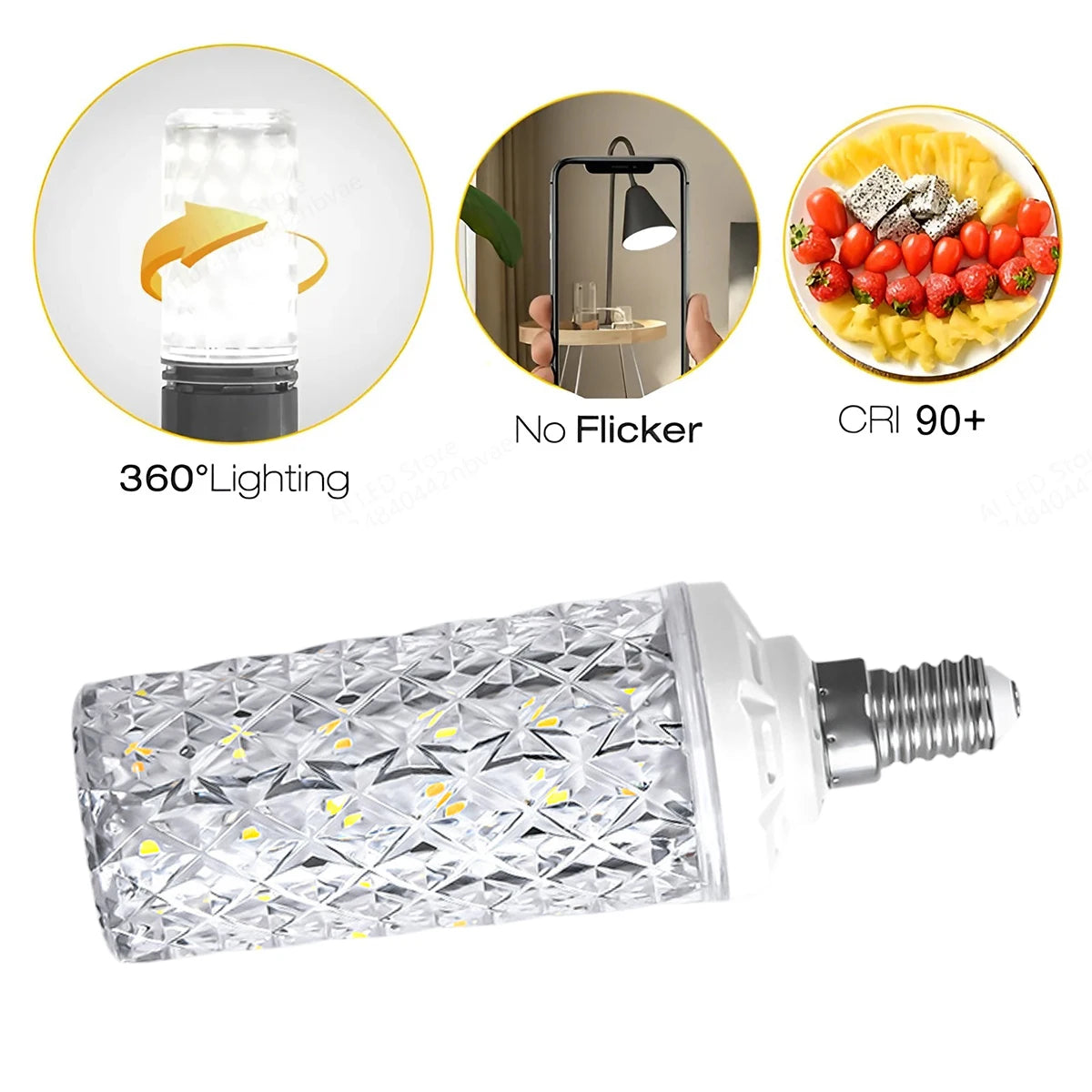 E14 E27 Led Corn Bulb 24W 30W 40W 50W Lamp Chandelier Decorative Living Light SMD5730 Chip Small Warm Replace Halogen Home Room