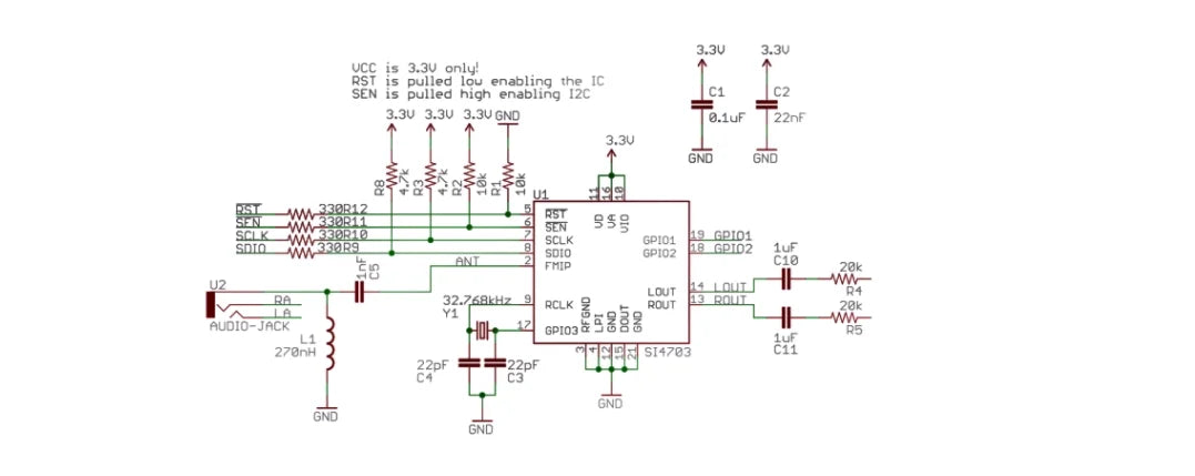 Si4703 FM RDS RBDS Tuner Breakout Board Digital Radio Broadcast Data Processing Module For Arduino AVR ARM PIC With Pins