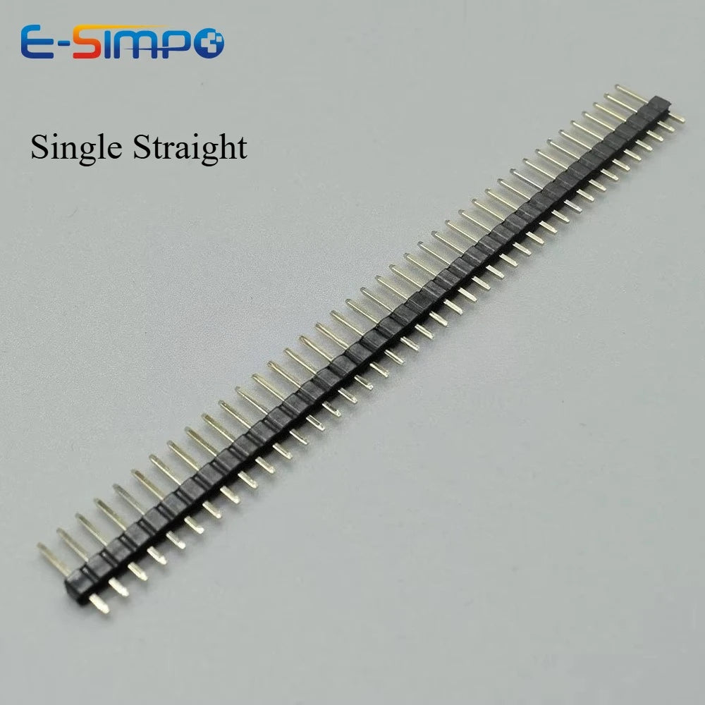 10/20Pcs 0.8u Gold Plated 40 Pin 1x40 Single Double Row Male 2.54 Breakable Pin Header Connector Strip For Arduino Black