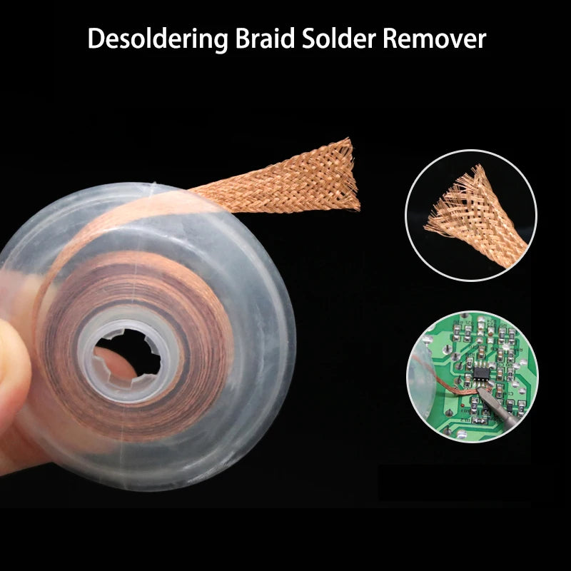 1~50pcs Desoldering Braid Line Width 1 1.5 2 2.5 3 3.5 4mm Welding Solder Remover Wick 1.5M Wire Lead Cord Flux BGA Repair Tool