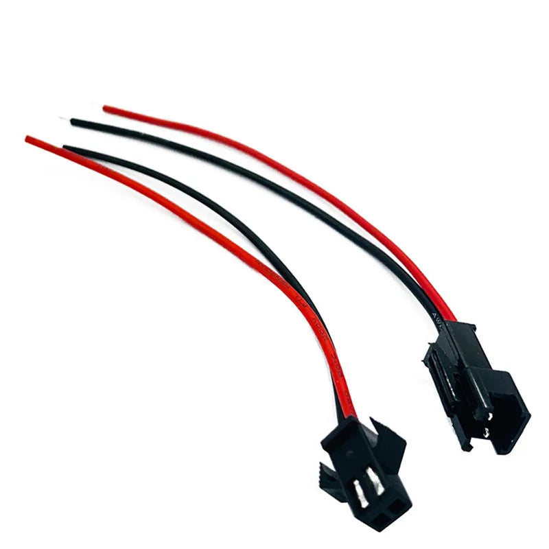 10 Pairs JST SM Series 2.5mm Pitch 2-Pin Battery Connector Plug Male & Female Pre-Crimped 200mm Wire Harness Assembly