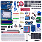 Complete Starter Kit for Arduino Uno R3, Includes Uno R3 Board, Breadboard, Motors, LCD, Sensors & Accessories