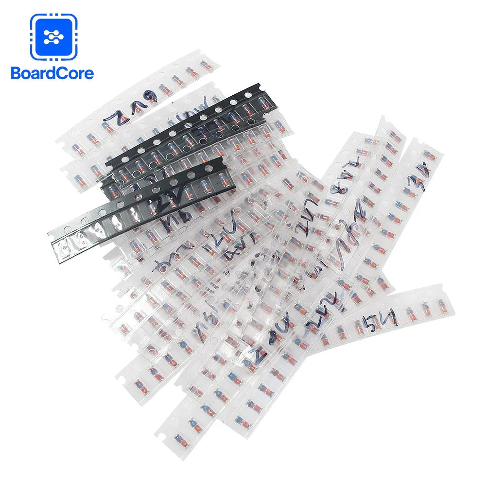 300PCS SMD LL34 Zener Diode Kit 0.5W 2V-39V 3V-24V Assorted Voltage Set for PCB Repair/DIY Electronic Projects