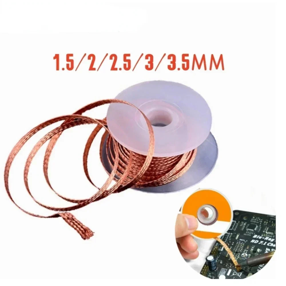 Desoldering Braid Solder Remover Wick Solder Remover Wire Soldering Heavy Duty Copper Wick for Circuit Board Repair Tool