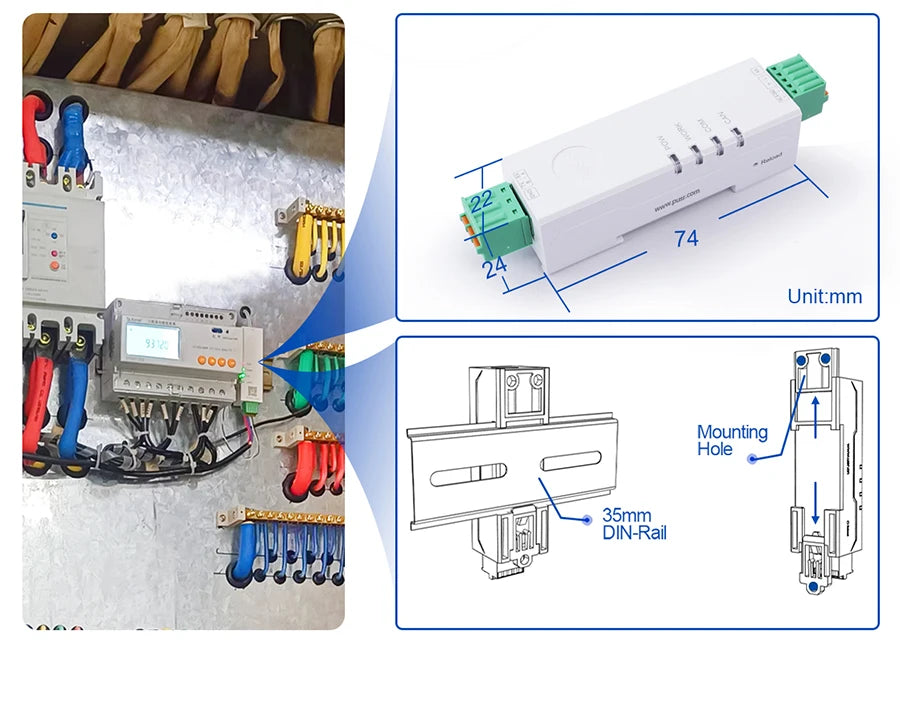 PUSR RS485 RS232 to CAN Bus Converter CAN to Ethernet  Bi-directional Communication Industrial CAN Gateway Modbus RTU USR-CAN114