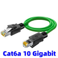 1-100M CAT6a Industrial Ethernet Cable High Flex Pure Copper Gold Plated 26AWG RJ45 Modified PVC Double Shielded Custom Length