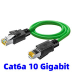 1-100M CAT6a Industrial Ethernet Cable High Flex Pure Copper Gold Plated 26AWG RJ45 Modified PVC Double Shielded Custom Length