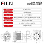 16/19/22mm IP67 Waterproof Push Button Switch LED Ring Light Momentary/Latching Harness Connector Car Engine Power Switches
