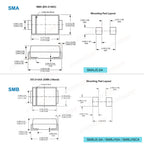 50Pcs 100% Original SMAJ5.0A SMBJ5.0A SMBJ15A SMBJ18CA TVS Diode SMA SMB 800uA 1.0uA 5V 15V 18V 400W 600W Unidirectional Channel