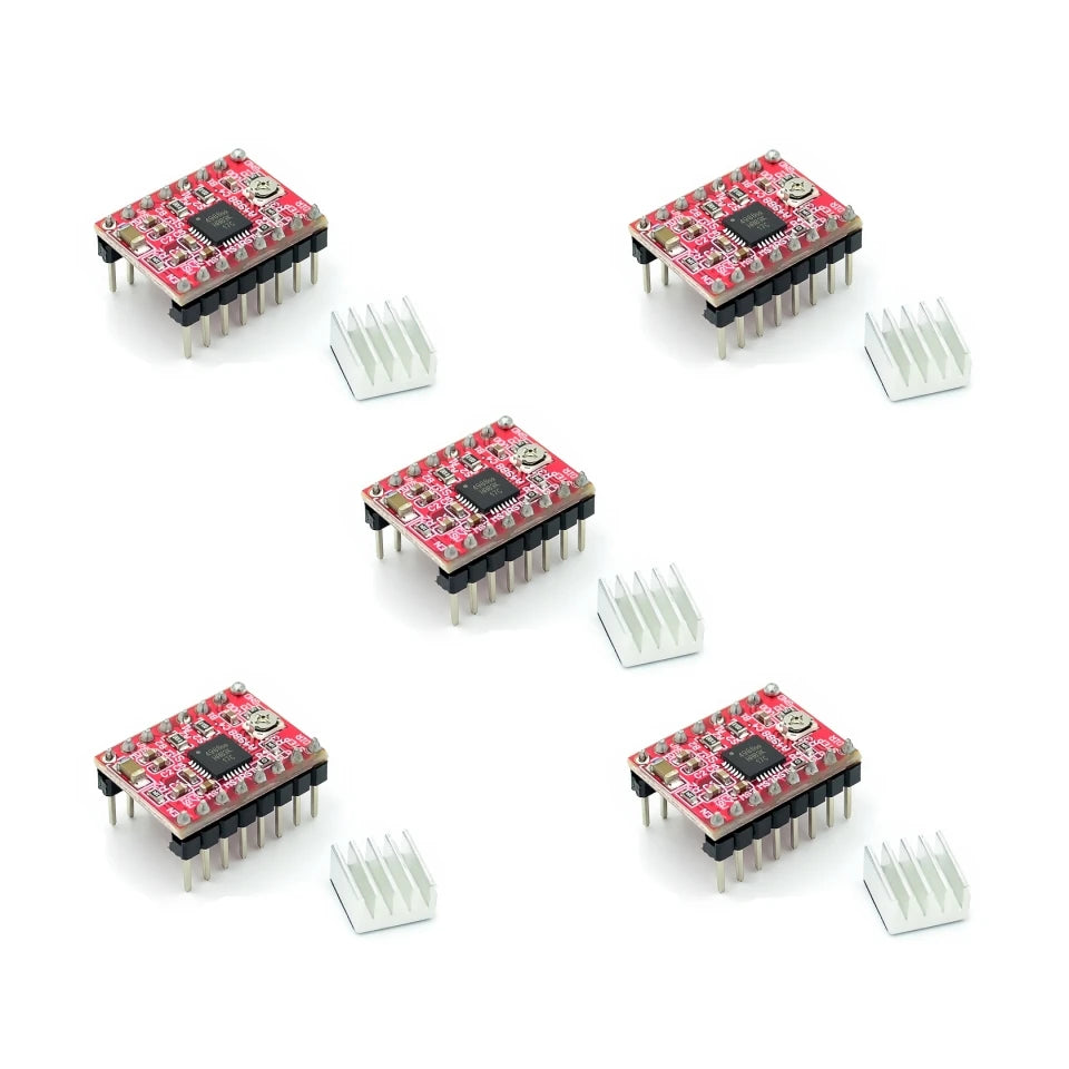 5/10PCS 3D Printer Parts StepStick A4988 DRV8825 Stepper Motor Driver With Heat sink Carrier Reprap RAMPS 1.4
