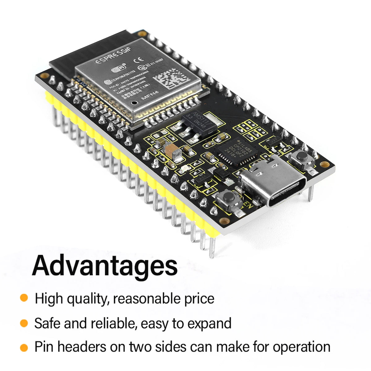 Keyestudio ESP32-WROOM Core Board For Arduino ESP32 CP2102 With Type-C Port 38 Pin Header Interface Programming DIY Project