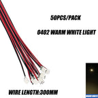 0402 0603 SMD Lamp Wired Micro Led Pre-Soldered Micro Litz Wired Chip 30cm 3V Railway Model Scenes 50pcs/Lot