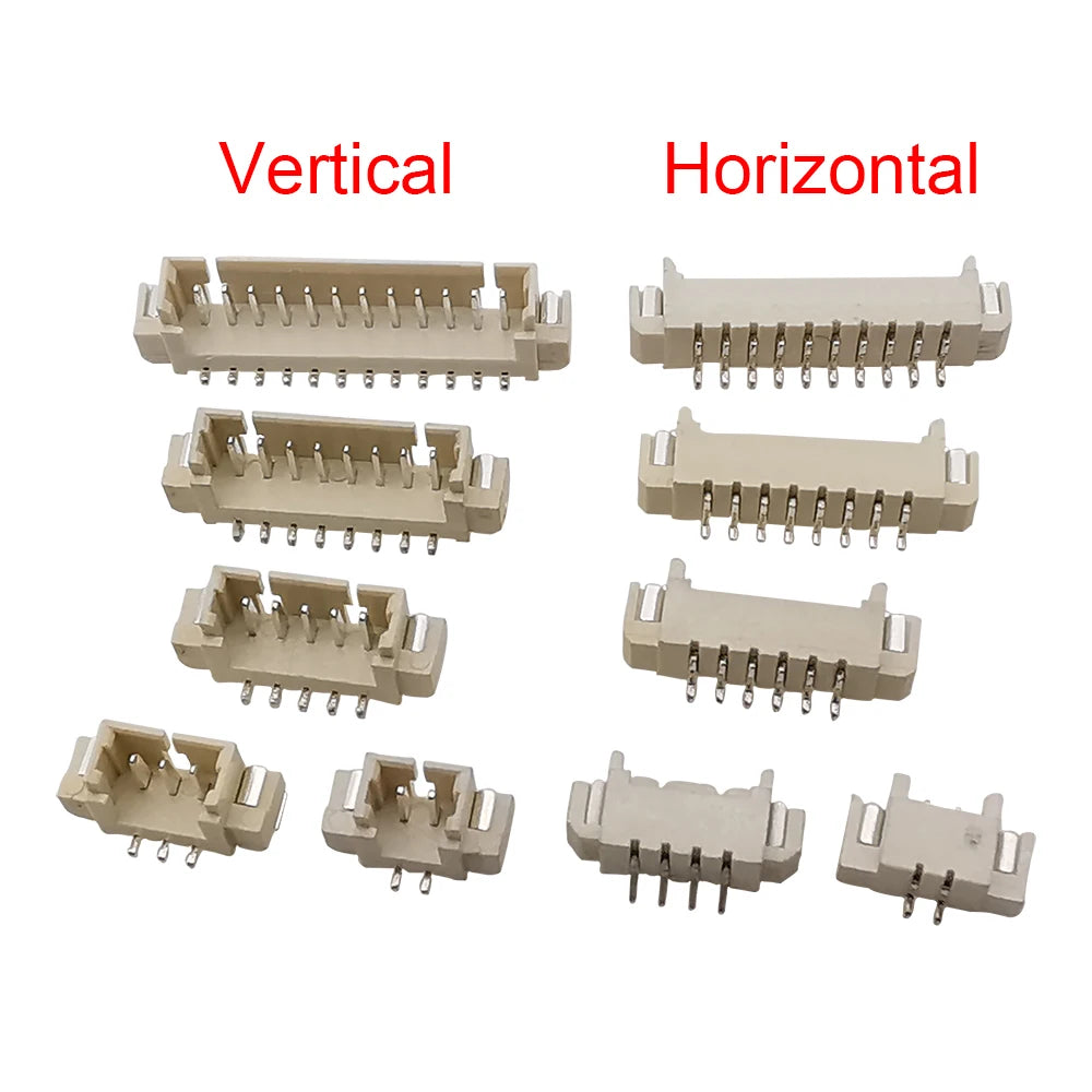 50/100Pcs JST 1.25mm 2P 3P 4P 5P 6P 7P 8P 9P 10P 12PIN SMD Horizontal Vertical Male Plug Connector Pin Header Socket JST 1.25