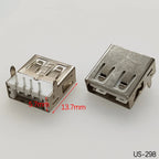 5PCS USB2.0 Female USB Socket Connector 4P USB 2.0 4 Pin Female USB 2.0 Transfers Jack For Laptop Notebook Computer USB Type A/B