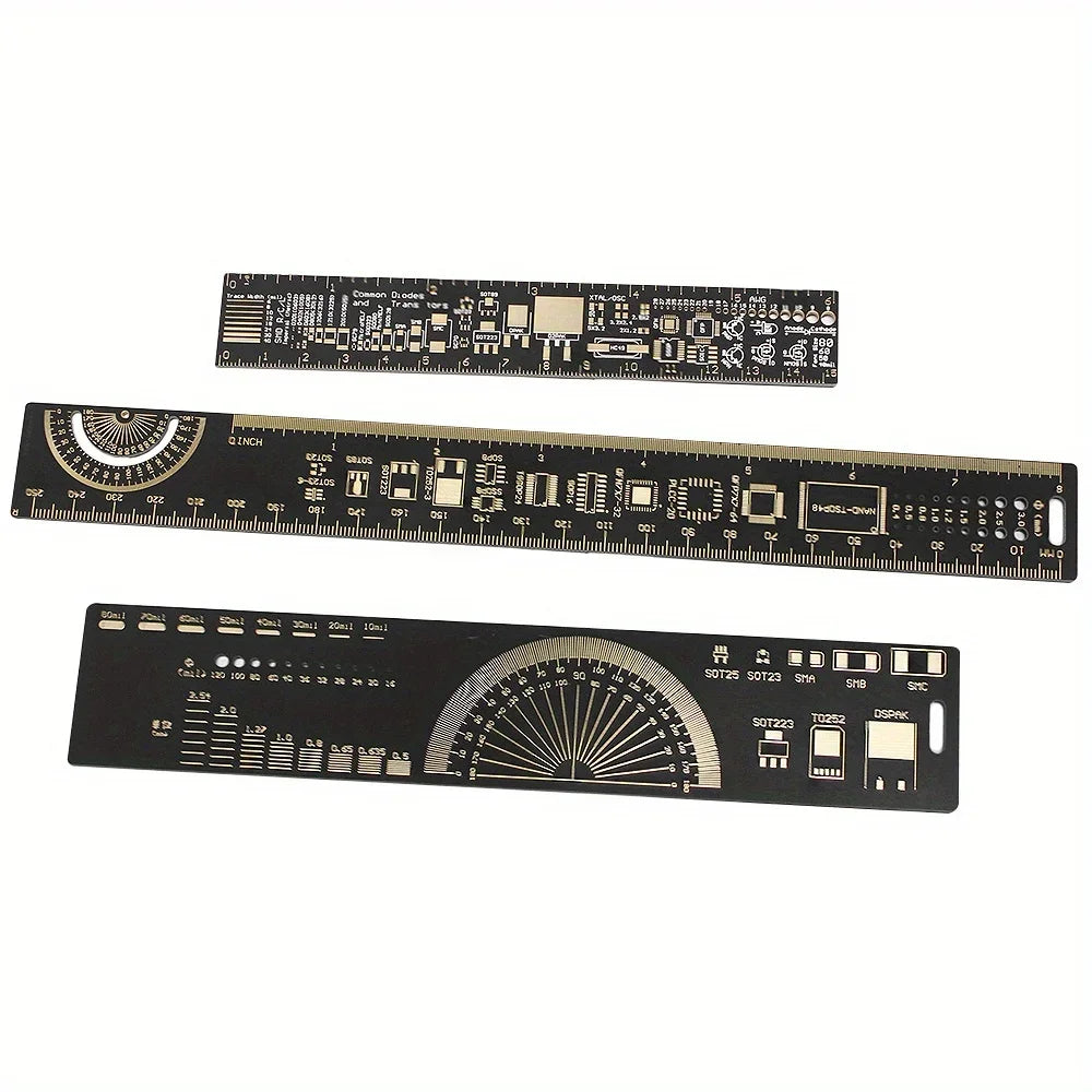 3 Type PCB Reference Ruler 15cm 20cm 25cm Multi-functional Measuring Tool Capacitor Chip IC SMD Diode Transistor