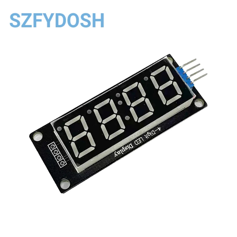 0.56" TM1637 4-Digit 7-Segment LED Display Module For Arduino – Red, Blue, Green, Yellow, White Clock Tube