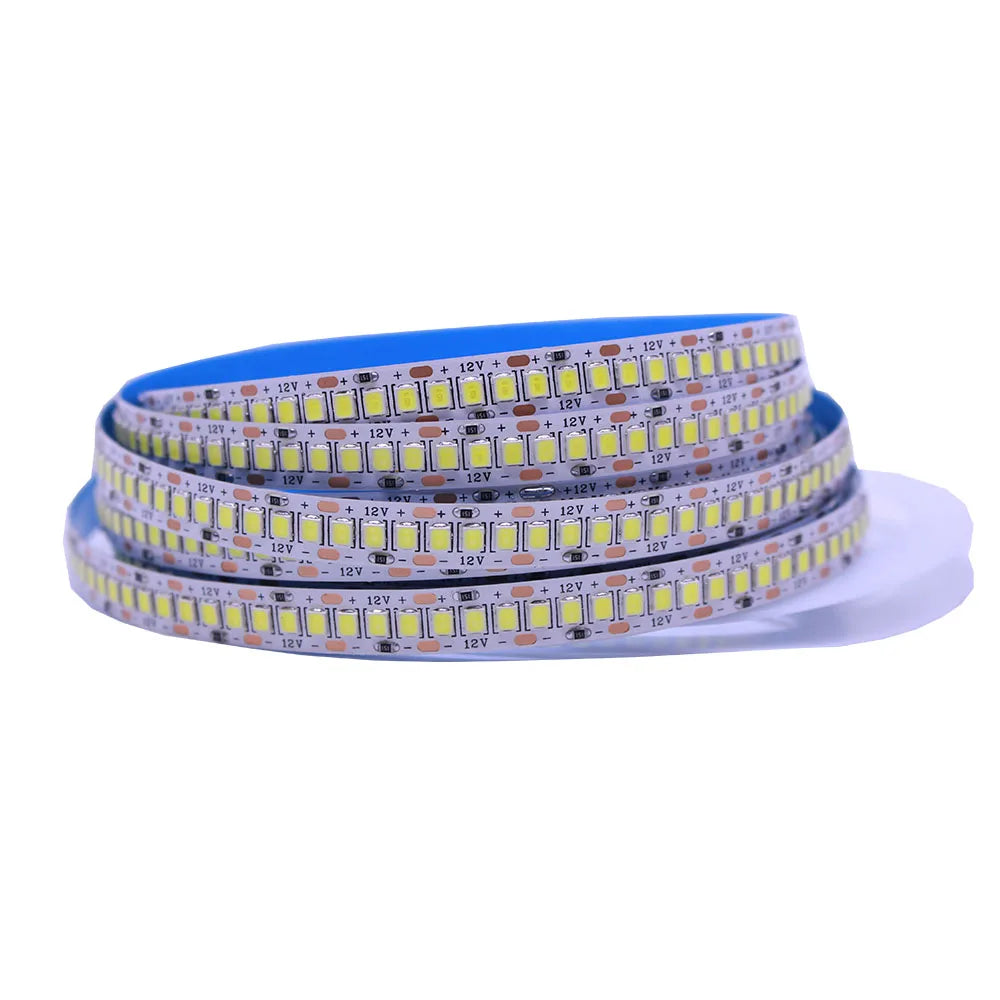 1/2/3/4/5m/lot 10mm PCB 2835 SMD 1200 LED Strip Tape DC12V 24V IP20 Non Waterproof Flexible Light 240 Leds/m, White Warm White