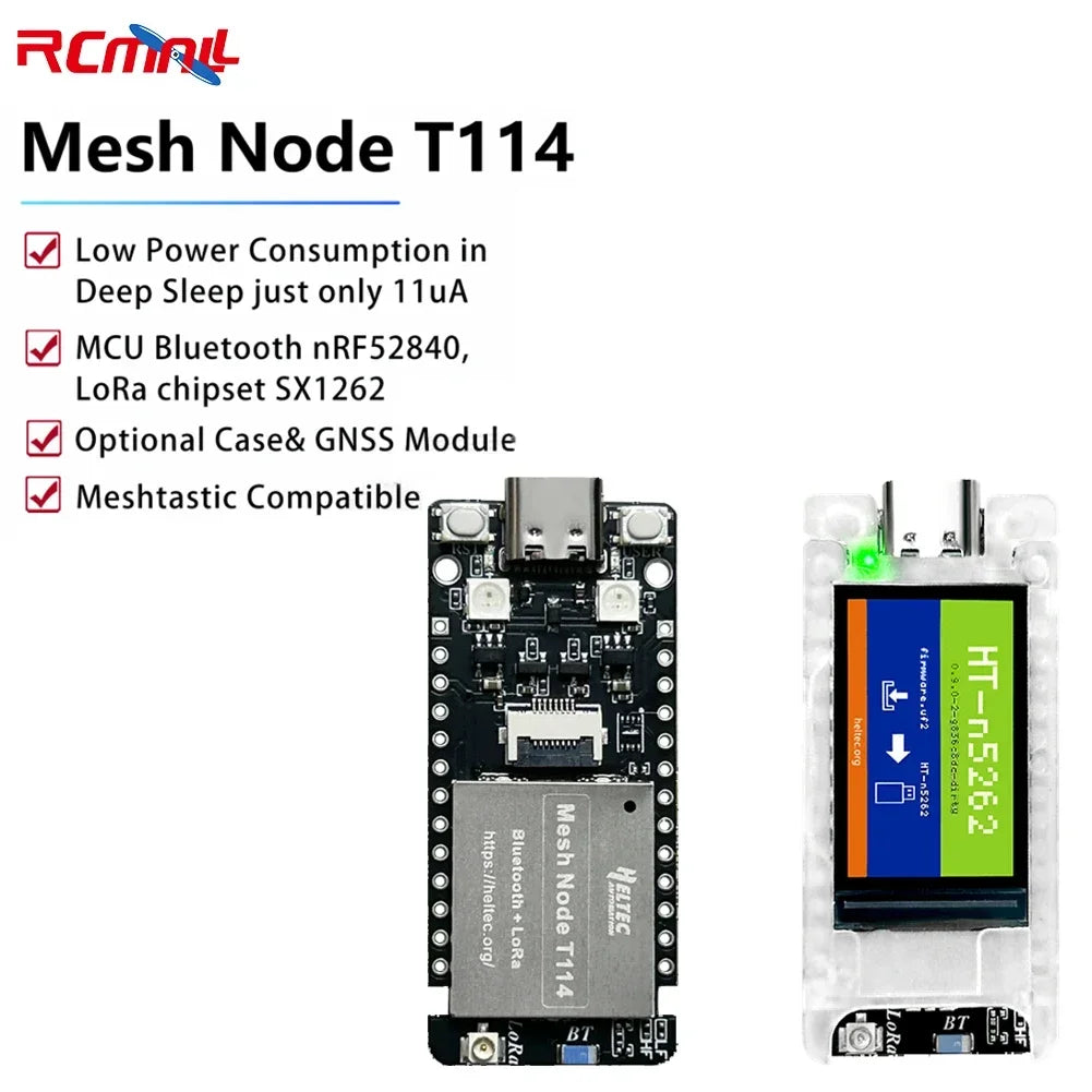 Heltec Mesh Node T114 LoRa + BLE 868MHz 915MHz nRF52840 SX1262 TFT Display Low Power Positioning Devboard for Arduino Meshtastic