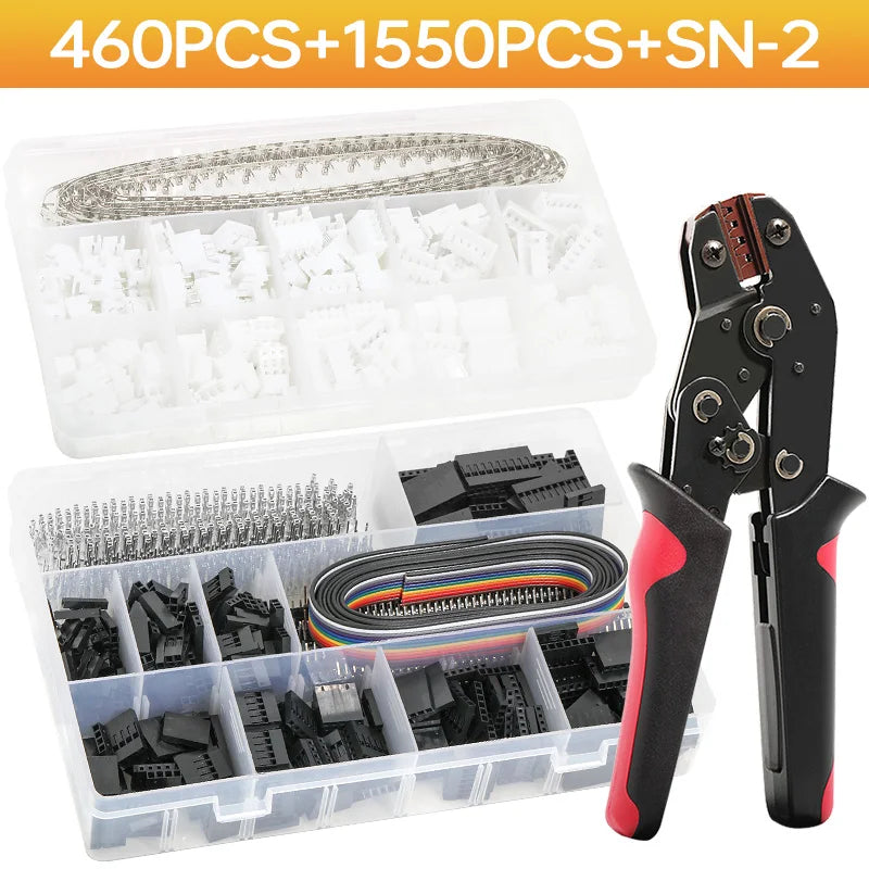 460/1550PCS Micro JST-XH And Dupont Wire Connector Kit 2.54mm 2/3/4/5/6Pin Male/Female Pin Header Cable Jumper Housing Adapter