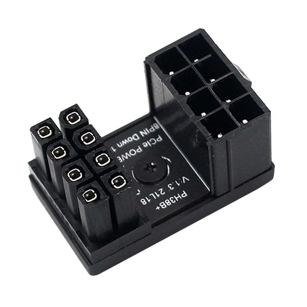 Turn Connector 8 Pin Power Adapter Board 180 Degree Angle GPU Power Connector for Desktops Graphics Card