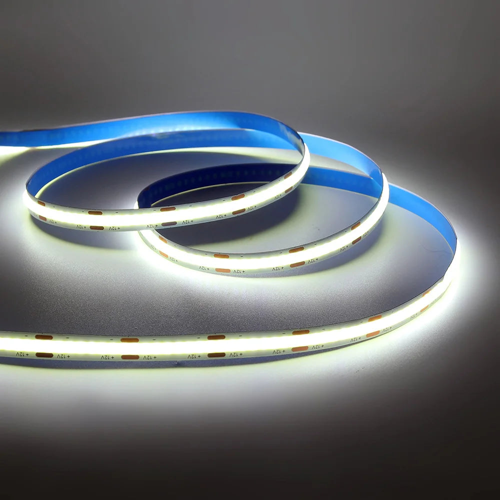 3mm 5mm PCB COB LED Strip Light 5V 12V 24V 320LED 8mm CRI90 Super Bright Flexible LED Tape For Cabinet Home Liner Lighting