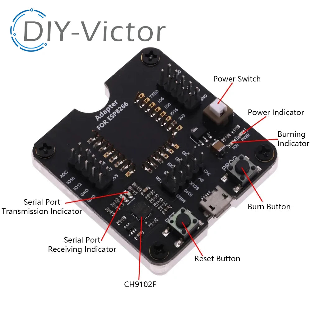 ESP8266 ESP32 ESP-WROOM-32 ESP32-WROVER Development Board Test Burning Fixture Tool Downloader for ESP-12F ESP-07S ESP-12S