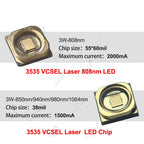 SMD 3535 IR Led Diode Laser Infrared Vcsel Lamp Beads 3W 850nm 940nm 980nm 1064nm 5W 808nm Optical Wafer Heating Medical Beauty