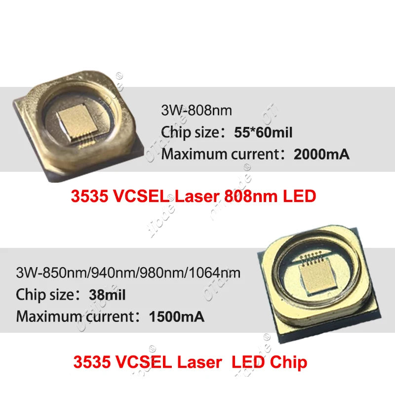 SMD 3535 IR Led Diode Laser Infrared Vcsel Lamp Beads 3W 850nm 940nm 980nm 1064nm 5W 808nm Optical Wafer Heating Medical Beauty