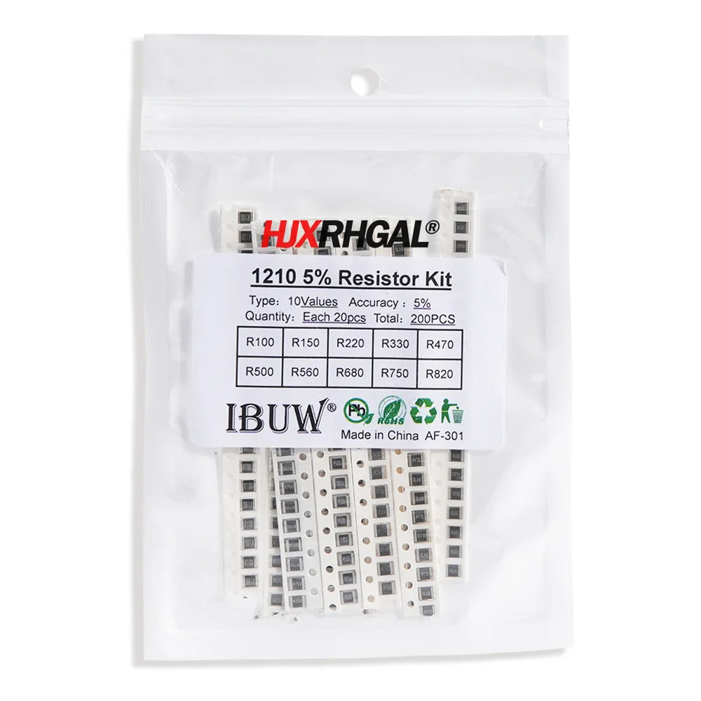 33Values 0402 0603 0805 1206 1210 2512  SMD Resistor Kit Assorted Kit 1ohm-1M ohm Sample Kit 80Values 36Values 10Values