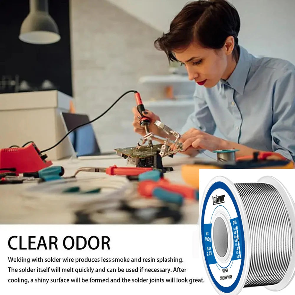 0.8mm 1.0mm 2.0mm 20g 50g 100g Soldering Tin Wire Tin Melt Rosin Core Solder Soldering Wire Roll No-clean FLUX 2.0%