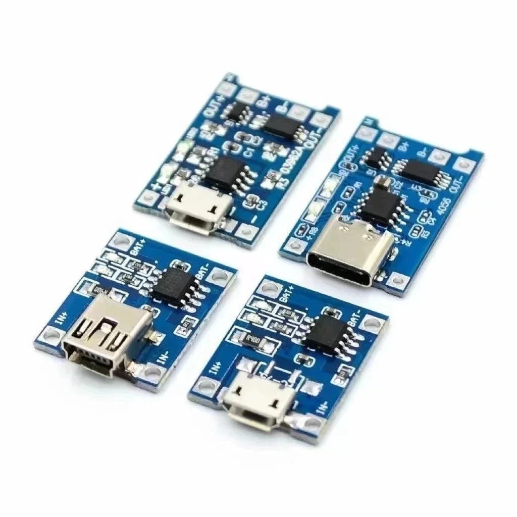 USB Type-C TP4056 Charging Modules 5V 1A 18650 Lithium Battery Charger Board with Protection Features Micro USB/Type C Interface