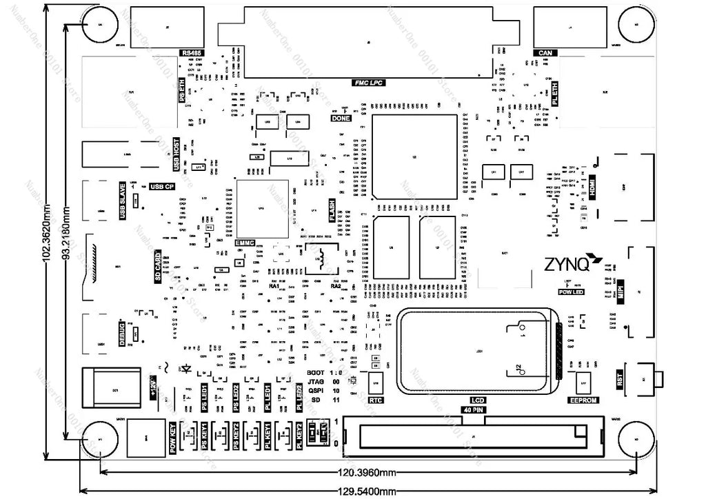 RK-ZYNQ7020-F Development Board FPGA FMC supports AD9361 daughter card