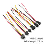 JST SM 2.54mm Male & Female Connector Kit with 22AWG Pre-Crimped Wire SM2.54 2/3/4/5/6 Pin Housing Adapter Cable Connector