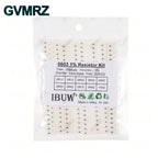 0201 0402 0603 0805 1206 1% 5% SMD Resistor Assorted Kit 1R-1M 10K 100K 1K 100R Resistance Set DIY