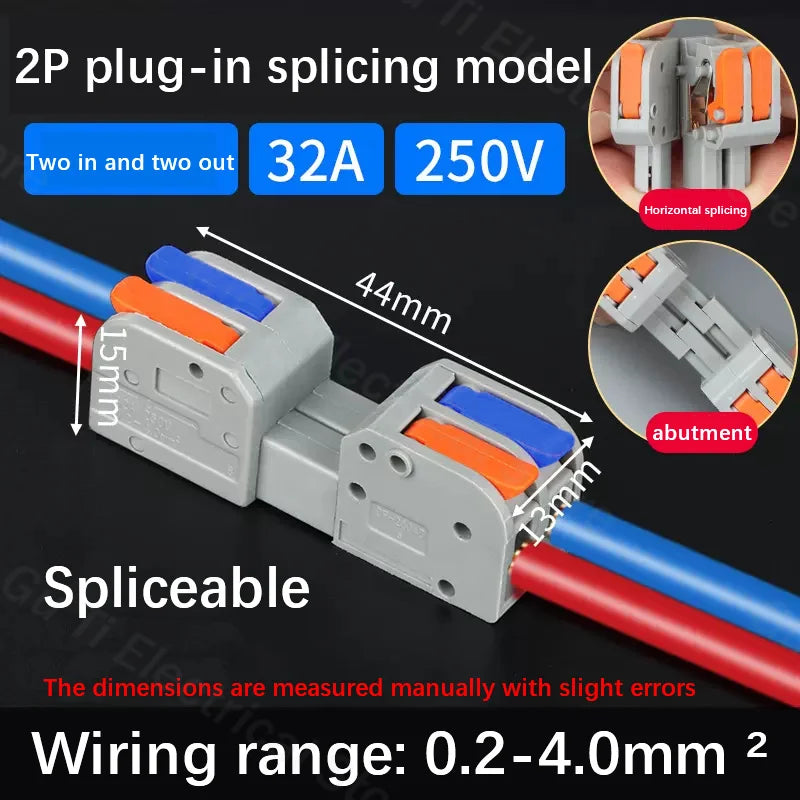 Male Female Docking Mini Quick Wire Connector Universal Compact Electrical Wiring Connectors Push-in Conductor Terminal Block