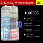 1/3/5 Boxed Solder Seal Wire Connector 3:1 Heat Shrink Sealed Insulated Butt Splice Terminal Waterproof Butt Connectors Kit