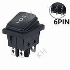 ON OFF KCD4 waterproof and oil proof switch four feet 2 file red green with lights six foot rocker power switch LED 12V 220V